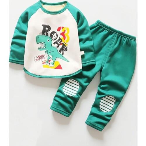 Winter Kids Boys Girls Pajama Sets Cartoon Long Sleeve T-Shirt Pants 2PCS Homewear Suit Toddler Baby Autumn Sleeping Clothing