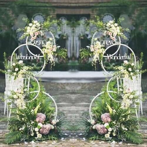 1/5pcs Wooden Artificial Flower Wreath Wedding Arch Decorations Floral Hoop Hanging Home Christmas Decor Wedding Party Favors