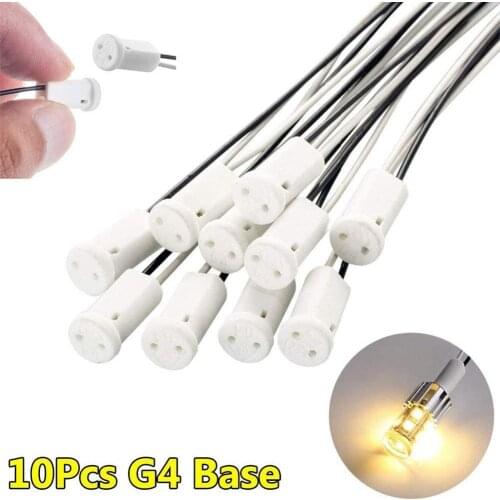 10-50pcs G4 Lamp Socket, 20cm 30cm 50cm 100cm White Lamp 220V 12V Holder For LED Halogen GU5.3 MR16 Black Bulb G4 Crystal L Y5Q1
