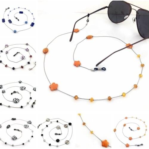 10pc/lot Fashin Metal Sunglasses Chain With ABS Crystal Rhinestone Stone Pendents Neck Cord Holder Eyeglass Lanyard wholesale