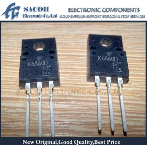 10Pcs TK6A60D K6A60D or TK6A60W or TK6A65D TO-220F 6A 600V Power MOSFET