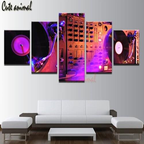 5 Pieces Diamond Painting Full Square/Round Drill 5 Pieces DJ Night Club 5D Diamond Embroidery Cross Stitch Kit Mosaic picture