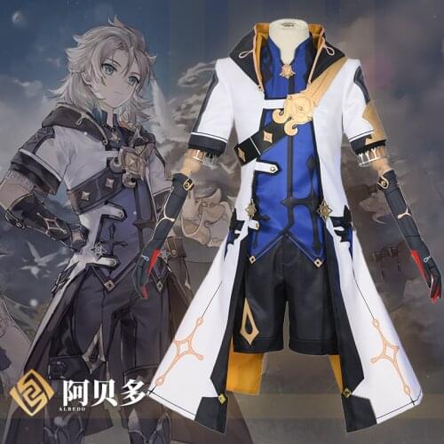 Anime Game Genshin Impact Albedo Original Battle Uniform Gorgeous Outfit Cosplay Costume Halloween Men Free Shipping 2021 New