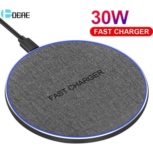 DCAE Wireless Charging for iPhone 12 Pro Max Mini 11 XS XR X 8 30W Qi Induction Fast Charger For Samsung S20 S10 Xiaomi Huawei