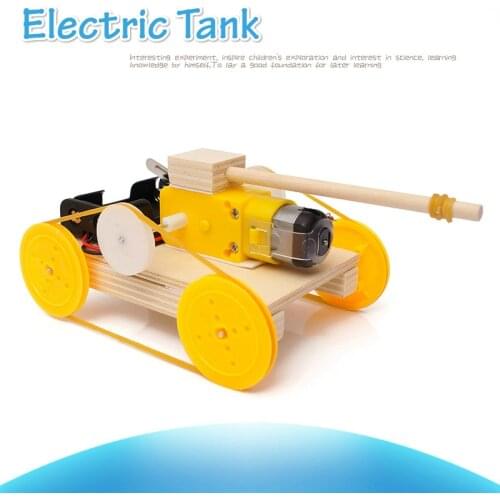 DIY Electric Tank Wooden Puzzle Model Kids Primary School Student STEAM Science Physics Learning Educational Toys For Children
