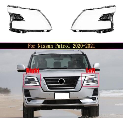 Car Headlight Cover Lens Glass Shell Front Headlamp Transparent Lampshade Auto Light Lamp Caps for Nissan Patrol 2020 2021