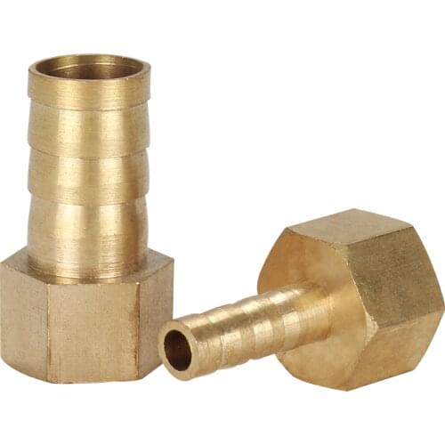 Brass Hose Fitting 6/8/10/12/14/16/19mm Barb Tail 1/8" 1/4" 3/8" 1/2" 3/4" 1" BSP Female Thread Copper Coupler Adapter Connector