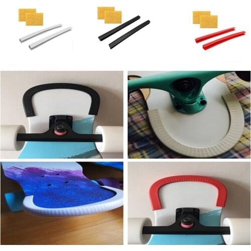 2PCS 32CM Anti Damage Skateboard Strip Longboard Road Skate Deck Head Protect Rubber Skateboard Deck Guards Protector deck clear