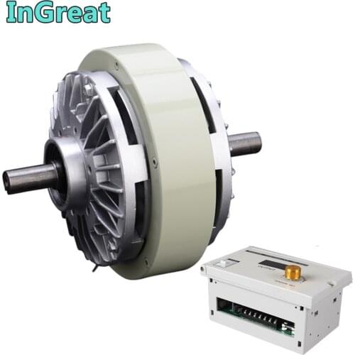 25Nm Double Shaft Magnetic Powder Clutch 2.5kg DC24V For Bagging Printing Machine w/3A Manual Tension Controller for free