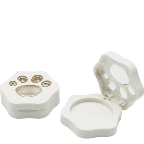 Cute Cat Paw Empty Eyeshadow Case With Aluminum Lipstick Box Diy Pigment Palette Refillable Foundation Makeup Dispenser