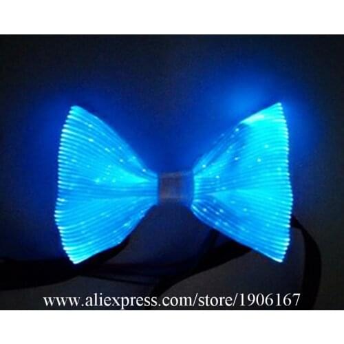 Fashion Led Luminous Bow Tie Light Up Flashing Led Fiber Optic Bow Tie Christmas Masquerade Party Stage Wears Tie New Year Gift