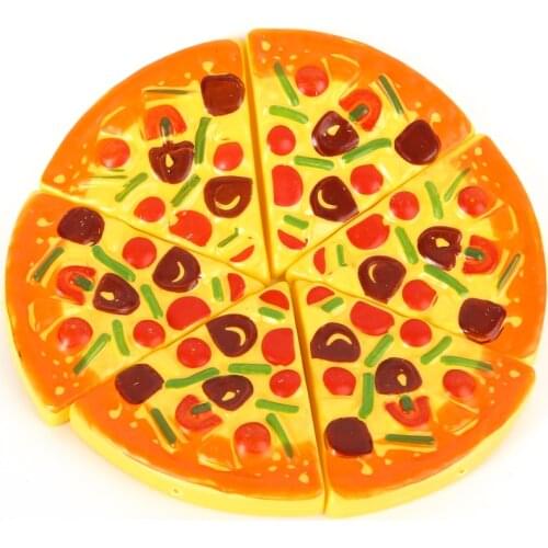 2020 New Childrens Kids Pizza Slices Toppings Pretend Dinner Kitchen Play Food Toys Kids Gift 6PCS Excluding Cutter and Plate