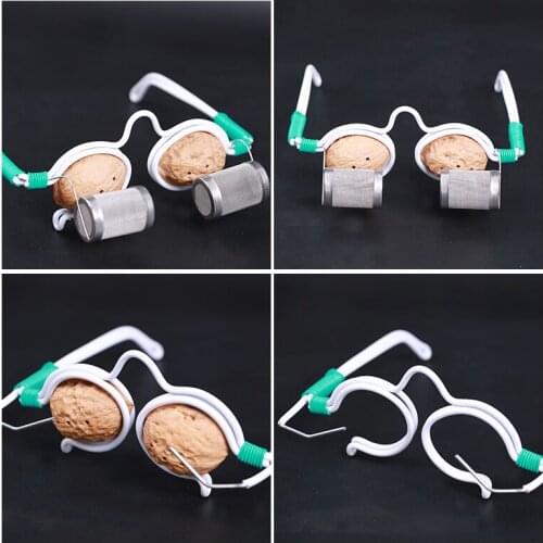 One pair of eye moxibustion massage glasses with 54 pcs moxa sticks Eye moxibustion massage frame correct myopia