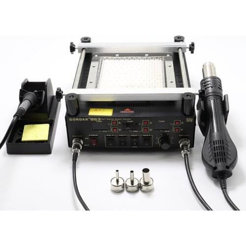 3 in 1 Solder Station Digita Hot Air Heat Gun BGA Rework Electric Soldering iron IR Infrared Preheating Station