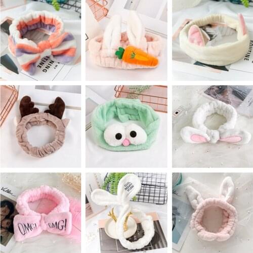 Womens Headwear Butterfly Bow Hair Band Fashion OMG Letters Wash Face Headband Girls Hairbands Coral Fleece Hair Accessories