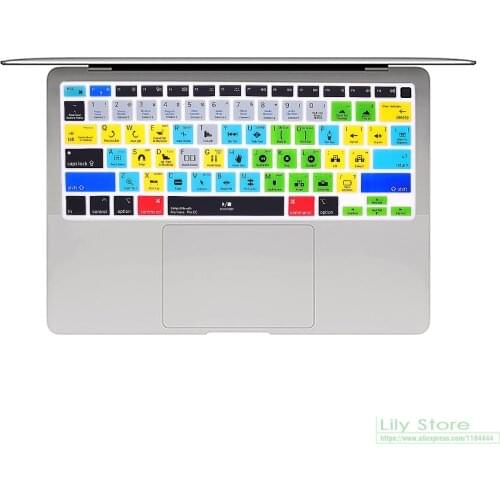 Premiere Pro CC Shortcuts Keyboard Cover for 2020 MacBook Air 13 Inch Model A2179 A2337 Apple M1 Chip US Layout with Touch ID