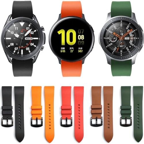 Fluorine Rubber Strap for Samsung Galaxy Watch 41mm 45mm Strap Bracelet for Gear S3 Classic&Frontier Galaxy 42mm 46mm Watchbands