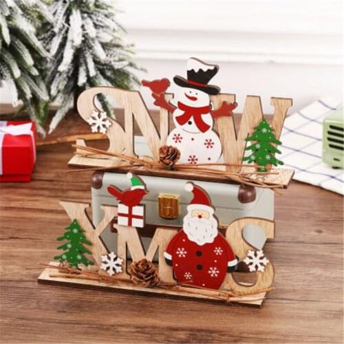 Merry Christmas XMAS SNOW Snowman DIY Wooden Ornaments 2022 Navidad New Year Christmas Decoration Christmas Gift Kids Natal Noel