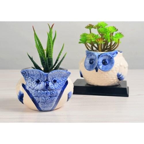 Nordic Creative Blue Animal Succulent Flower Pot Decoration Home Adornment Accessories Living Room Bedroom Potted Ornaments