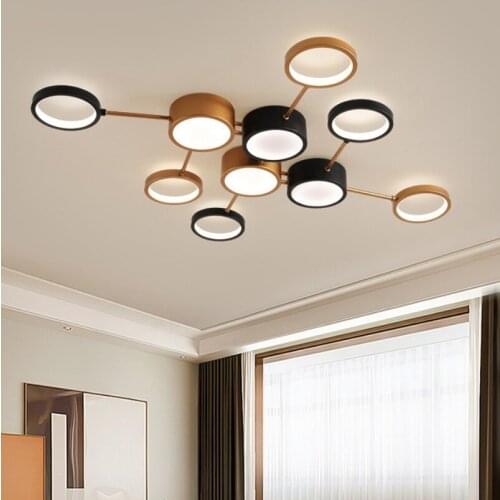 Modern Simple Creative Ceiling Lamp Personality Led Hotel Hall Circular Ceiling Lights For Living Room Bedroom