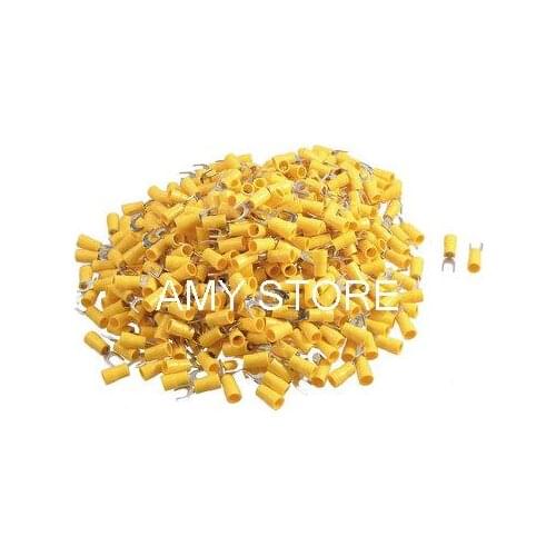 SV5.5-4S Fork Type Pre Insulated Wiring Terminals Yellow for AWG 12-10