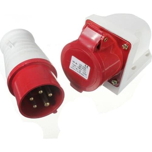 TOP 16 Amp 5 pin Plug & Socket Weatherproof IP44 3 Phase 380-415v 3P + N + Earth 16A