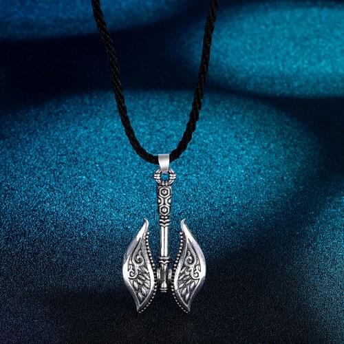 Viking Battle Axe Necklace Men Women Celtic Scandinavian Jewelry Warrior Axes Pendant Slavic Necklace Father Gift