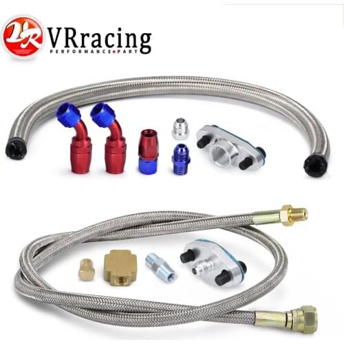 VR - T3/T4/T6/GT45/T04E/T66/TD05 TURBOCHARGER OIL FEED+DRAIN RETURN LINE+FITTING KIT VR-TOL11+12