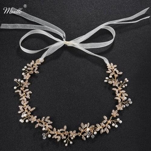 Miallo Fashion Handmade Headband Clear Crystal Flower Leaves Wedding Women Hair Vine Jewelry Princess Tiaras and Crowns HS-J4181