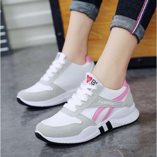 Women White Walking Platform Shoes Womens Chunky designer Sneakers Height Breathable Baskets Femme deportivas mujer flat shoes