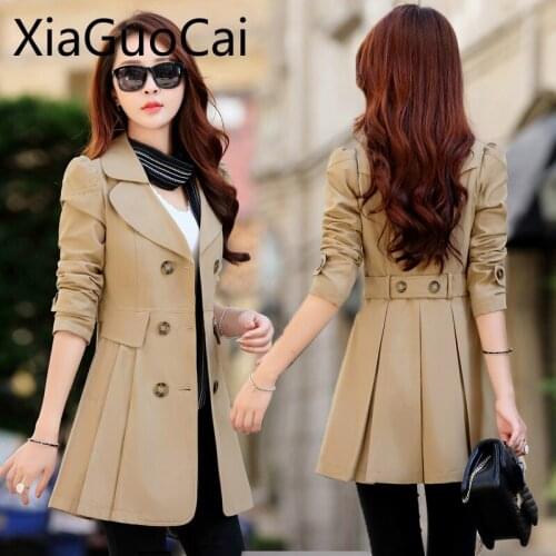 Women Long Coat 2019 New Spring and Autumn Female Trench Models Female Windbreaker Trench Long Section Long-sleeved Trench Coat