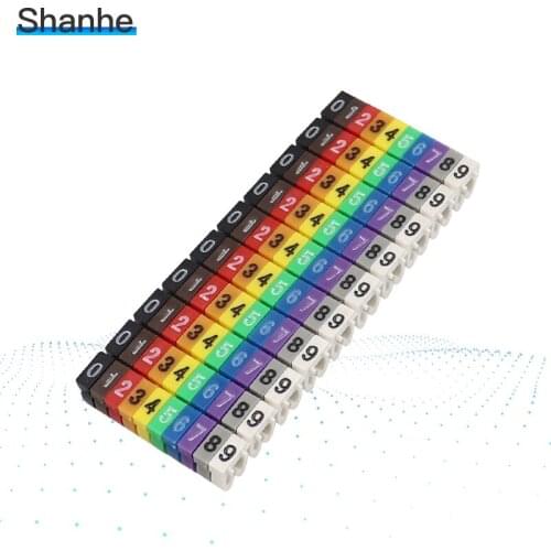 0-9 4mm2 Arabic Numerals M Type CAT 6 Clip Network Ethernet Wire Number Label Tube Cable Marker