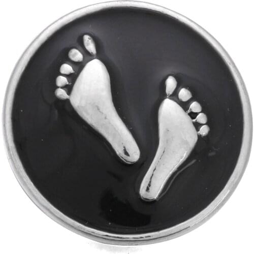 10pcs/lot New Snap Buttons Fit Snap Bracelet Footprint Buttons Fit Ginger 18mm Snap Necklace Snap Jewelry