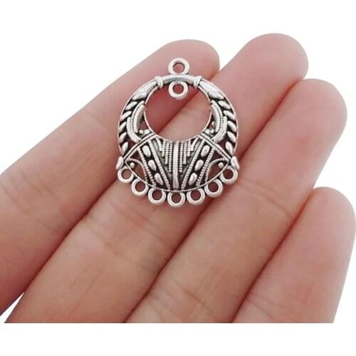 20 x Metal Chandelier Earring Multi Strand Connector Charms Pendants for DIY Jewelry Findings 28x22mm