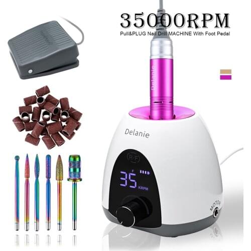 35000RPM Nail Drill Machine With Foot Pedal For Manicure Pedicure Rechargeable Drill For All Gel Nails Removal Professional Use