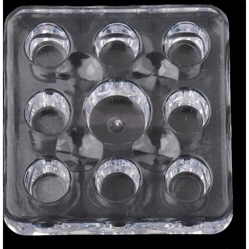 4Pcs/Lot 9-hole Transparent Tattoo Machine Pen Holder Tattoo Ink Cup Holder For Permanent Makeup Eyebrow Lips Caps