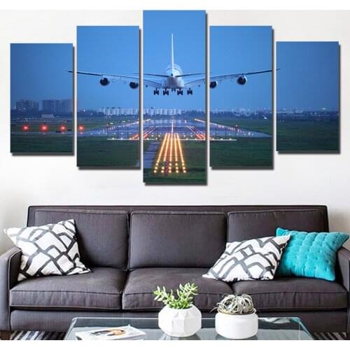 5 pieces 5d diy diamond painting White Airplane Flight,full,square round,embroidery diamond round,diamond mosaic gift