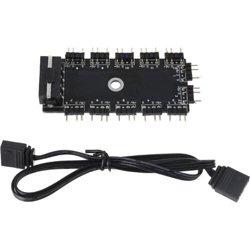 5V ARGB 12V RGB Hub 3Pin 1 to 11 Splitter Adapter with 3PIn 4 Pin RGB Extension Cable