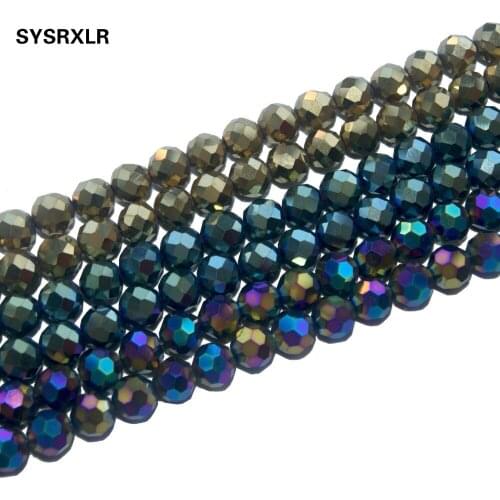 Natural Stone Beads Faceted 6 Colors Hematite Loose Beads For Jewelry Making Diy Bracelet Necklace 6 8 10 MM
