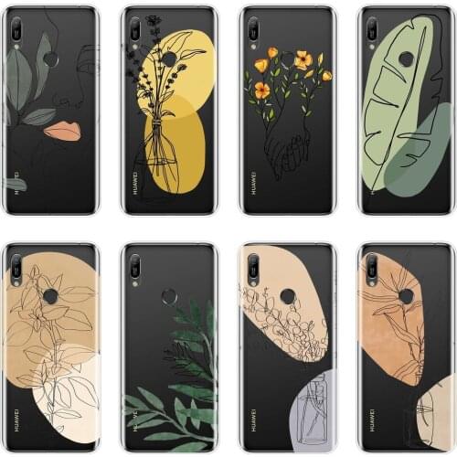 For Huawei Y6 Y7 Y9 Pro Prime 2019 Case TPU Silicone Aesthetic Flower Art Soft Back Cover For Huawei Y7 Y6 Y5 2019 Phone Case