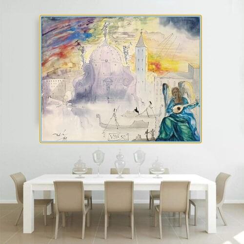 Citon Salvador Dali《Venise》Canvas Art Oil painting Artwork Poster Picture Modern Wall Decor Home Living room Decoration