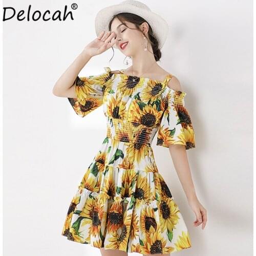 Летние платья с открытыми плечами Delocah China At AliExpress