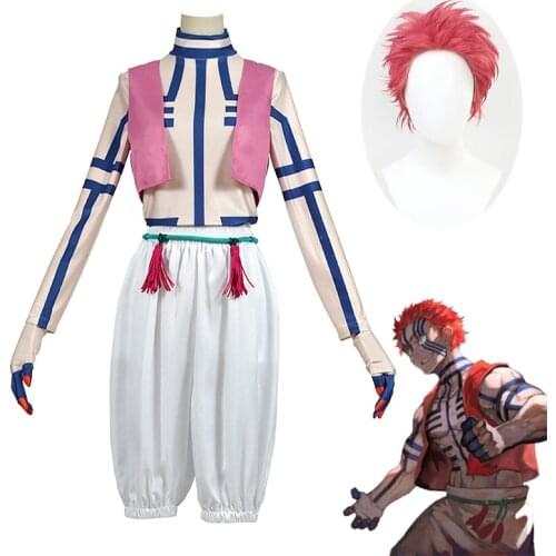 Demon Slayer Akaza Copsplay Costume The Movie: Mugen Train Akaza Cosplay Wig Halloween Adult Party Costumes Free Shipping
