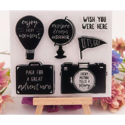 Travel Bag Transparent Stamp Transparent Silicone Stamp Cutting DIY Scrapbooking Rubber Coloring Embossed Diary Decor Reusable