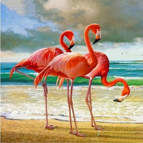 GATYZTORY 5D DIY Diamond Painting Flamingo Rhinestones Embroidery Full Square Drill Mosaic Cross Stitch Home Decor