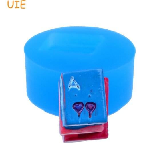 FYL357U 15.3mm Books Flexible Silicone Mold - for Cookie Biscuit, Fondant, Food Grade, Resin Clay, Chocolate, Candy Mold