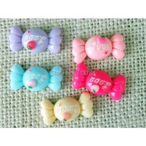 15pcs/lot flat back resin resin candy ,DIY resin craft accessories fashion resin cabochons