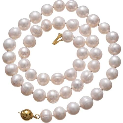 Free shipping charming white cultured freshwater pearl approx round beads necklace earring party gifts jewelry set 18inch BV116