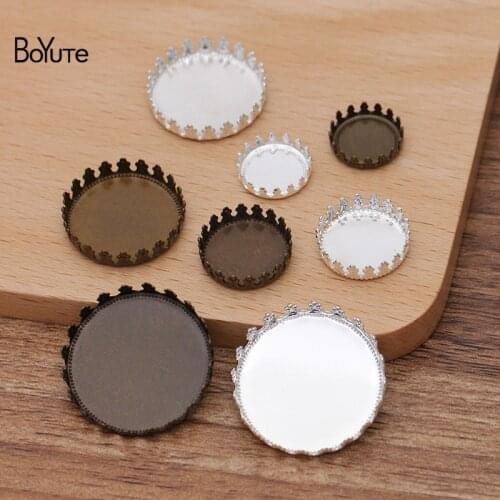 BoYuTe (50 Pieces/Lot) 12MM 15MM 20MM 25MM Round Cabochon Base Tray Bezel Diy Handmade Jewelry Blanks Accessories