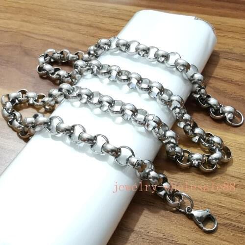 Huge 10mm 24 inch stainless steel mens charming ROLO Chain necklace heavy cool jewelry